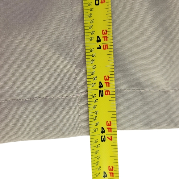 London Towne Trench Coat Men Size 40 Reg Khaki Zip Out Faux Fur Nylon Liner - Picture 12 of 15